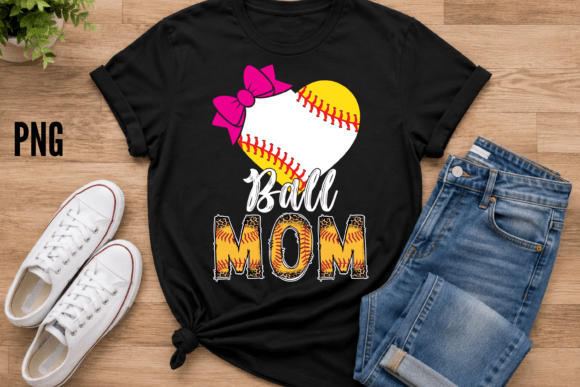 Baseball Love Mom PNG Design
