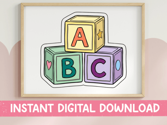 Elevating Early Childhood Branding with the ABC Toy Blocks Sticker SVG