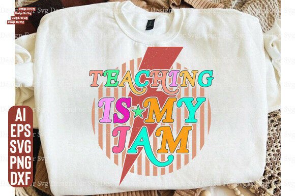 Embrace Your Educator Identity with the Preppy Teaching is My Jam PNG Design