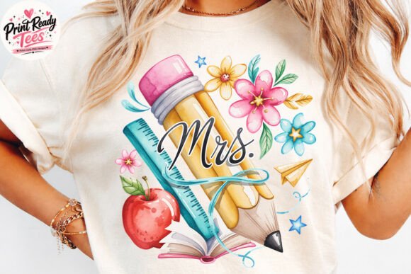 Evaluating the Mrs Teacher PNG, Floral School Design for Custom Apparel and Gifts