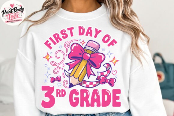 First Day of 3rd Grade Cute Bow PNG: Capturing the Milestone with Style