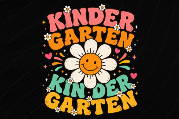 Kinder Garten Shirt PNG: A Retro Design Asset for Creative Projects