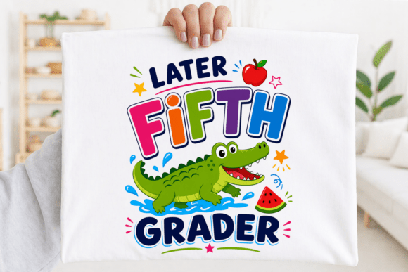 Later Fifth Grader Cute Alligator PNG