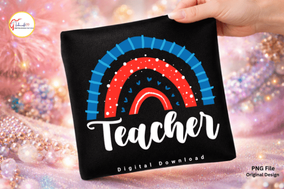 Patriotic Teacher Rainbow Design