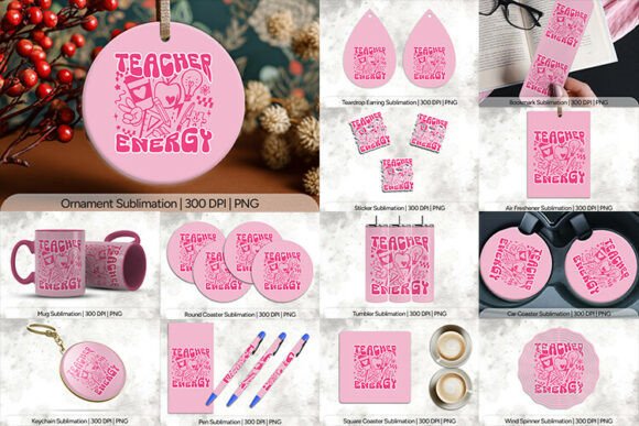 Teacher Energy Retro Sublimation Bundle