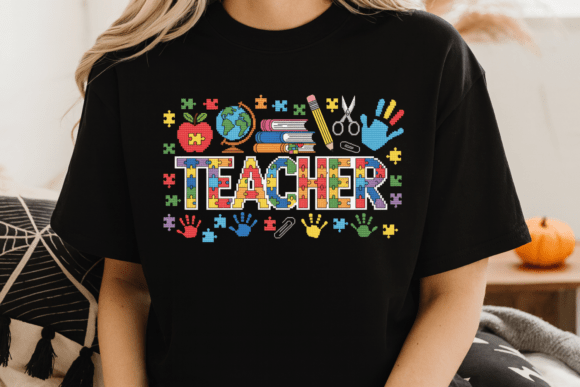 Teacher Puzzle Autism Awareness PNG